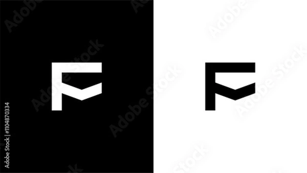 Fototapeta Letter F mail or F message logo concept vector icon
