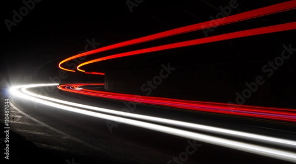 Obraz light trails in tunnel