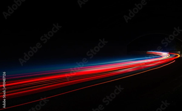 Obraz light trails in tunnel