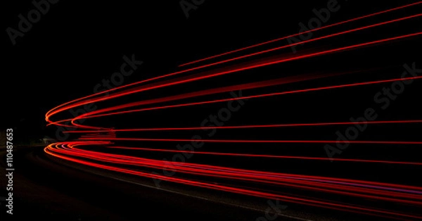 Obraz light trails in tunnel