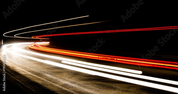 Obraz light trails in tunnel