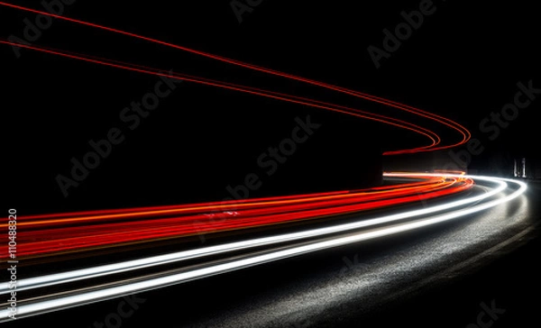 Obraz light trails in tunnel