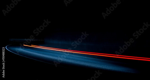 Obraz light trails in tunnel