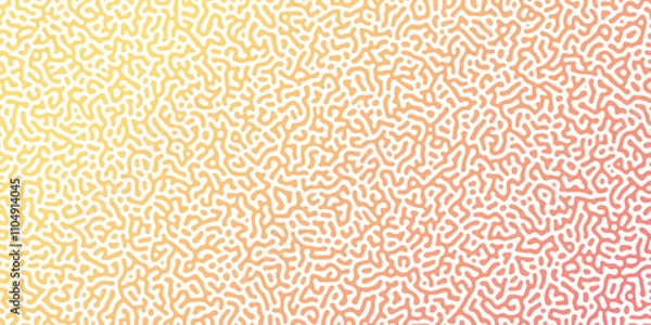 Obraz Abstract Reaction-diffusion Turing pattern natural texture orange and yellow gradient color scheme. Linear design with biological algorithm psychedelic background. Reaction-diffusion or truing patter