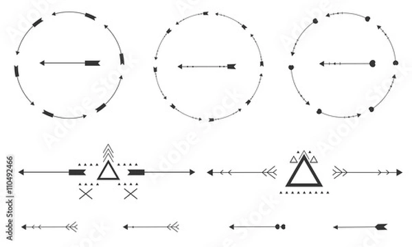 Obraz hand drawn arrow aztec wreath set