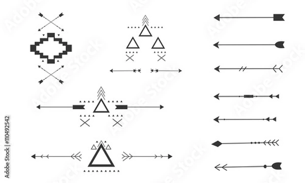 Obraz hand drawn arrow aztec set