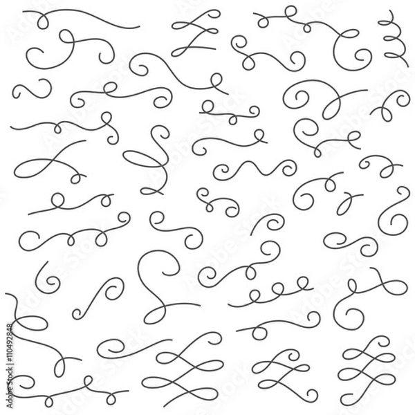 Obraz  collection set flourish swirl