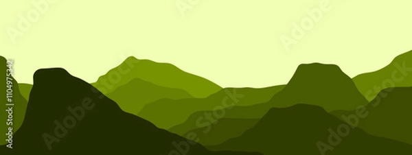 Fototapeta Abstract Green Mountain Landscape Graphic