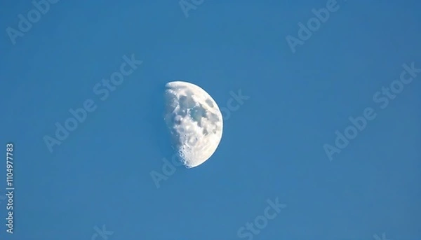 Fototapeta The half moon in the night sky stars with the cosmos, exploring the mysterious charm of space.