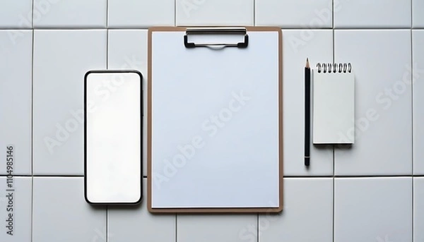 Obraz Smart office equipment and organized workspace