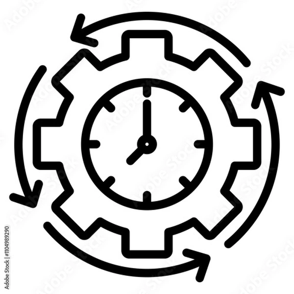 Fototapeta Flexible Working Hours Icon