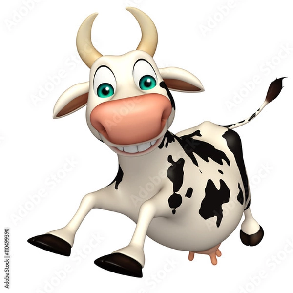 Obraz zabawna krowa zabawna postać z kreskówek