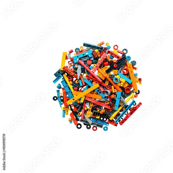 Obraz Colorful Plastic Construction Blocks for Creative Play