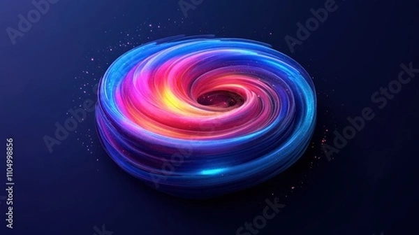 Obraz Abstract swirling nebula cosmic art vibrant colors