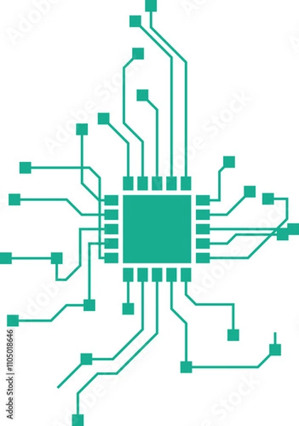 Fototapeta Tech Futuristic Chip