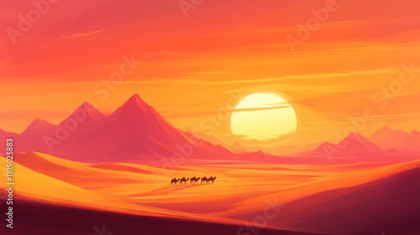 Obraz sunset in the desert