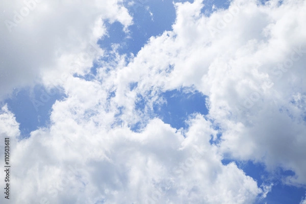Obraz Bright blue sky with clouds closeup
