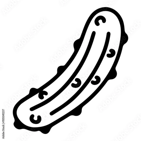 Fototapeta Doodle icon of cucumber pickle