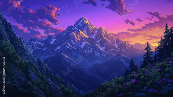 Fototapeta a dramatic mountain range with rugged gray cliffs