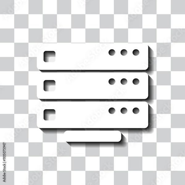 Fototapeta Server simple icon vector. Flat design. White with shadow on transparent grid