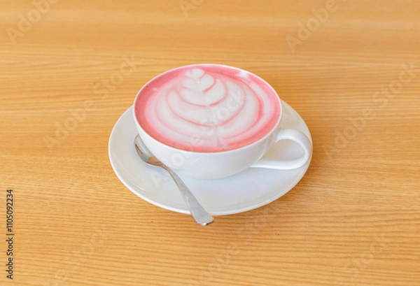 Fototapeta taza de café rosa