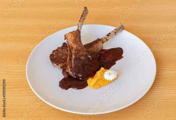 Fototapeta costillas a la BBQ