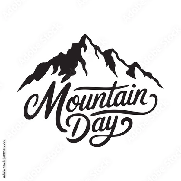 Obraz mountain day typography vector silhouette vector arts 