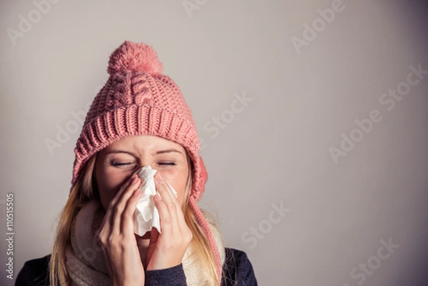 Obraz Zimno zimą z katarem