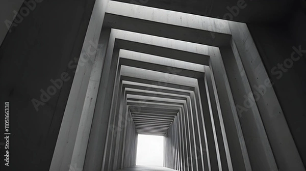 Fototapeta Abstract Concrete Structure Leading To Light