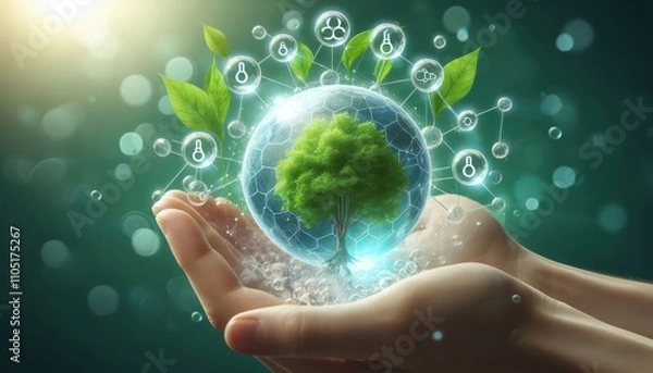 Obraz Green hydrogen is environmentally friendly.