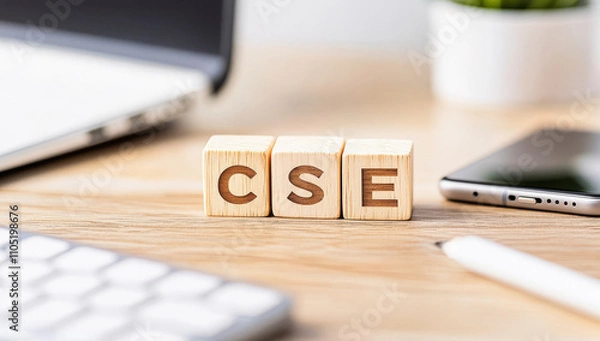 Obraz CSE words on wooden blocks