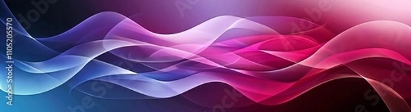 Fototapeta Abstract background banner with blue and purple gradient color, wavy shapes, gradients, shapes, blurred, curves, lines, pink colors