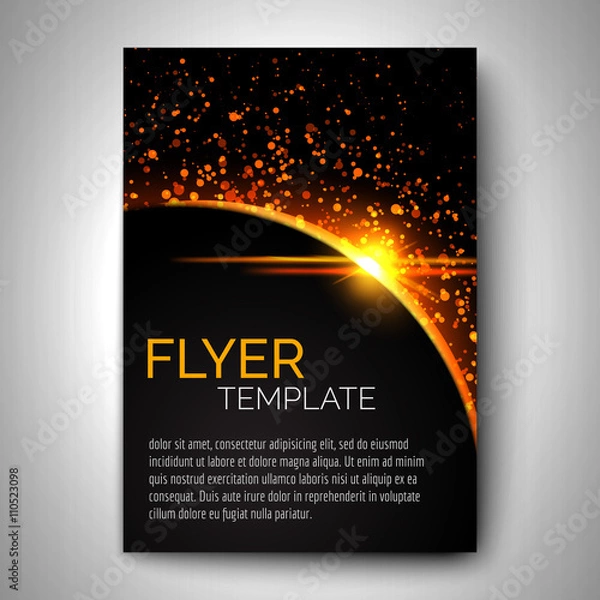 Fototapeta Abstract flyer design. Sun eclipse poster. Vector design.