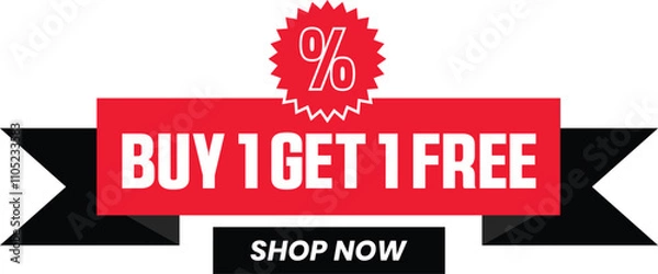 Obraz Buy One Get One Free Promotional Ecommerce Offer Design Marketing Symbol
