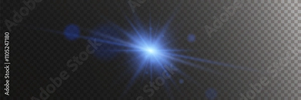 Fototapeta 
Flash of star and light, light rays. On a transparent background.