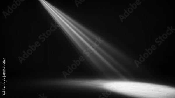 Fototapeta Soft beam of light in a dark minimalistic background