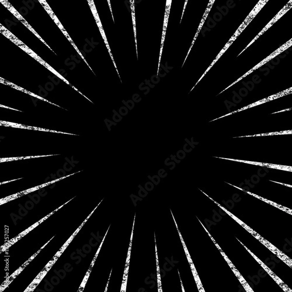 Fototapeta シルバー風のキラキラした漫画の集中線の素材