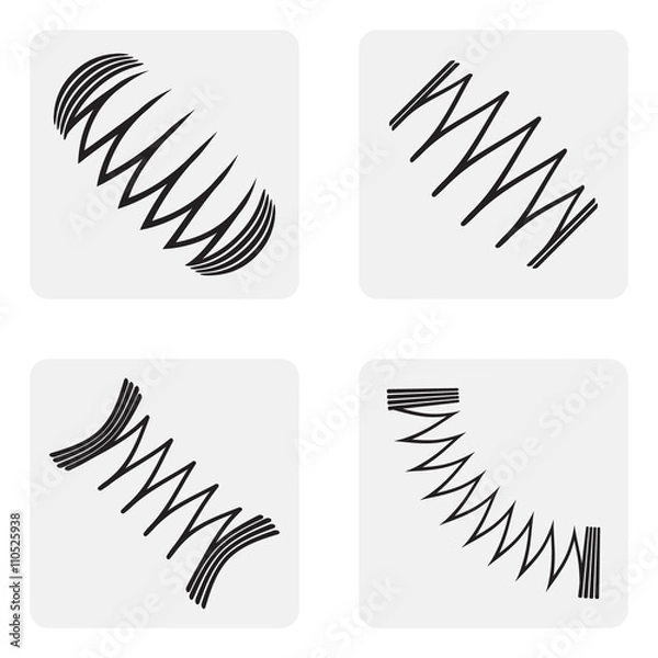 Obraz monochrome icon set with Springs