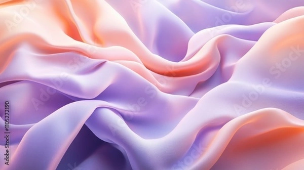 Fototapeta Draped Pastel Fabric Showing Soft Waves and Texture