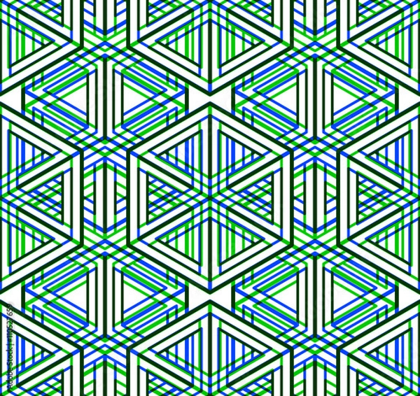 Fototapeta Colored abstract interweave geometric seamless pattern, EPS10. 