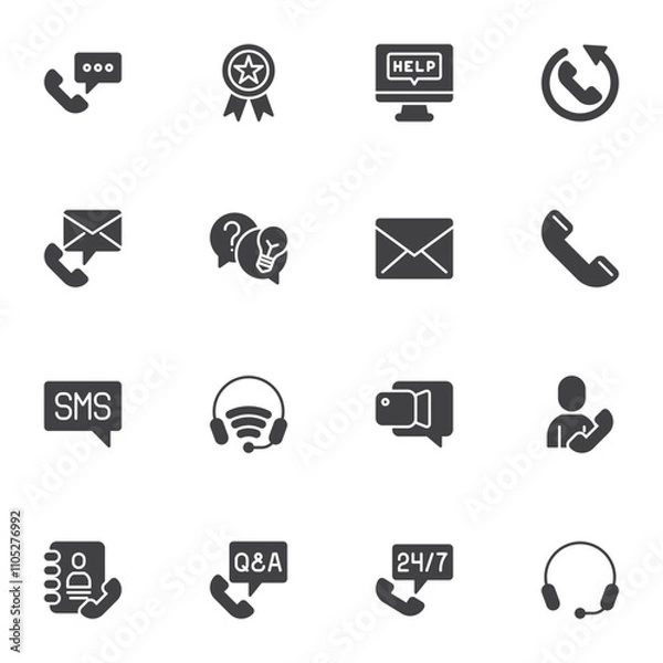 Obraz Support assistance vector icons set