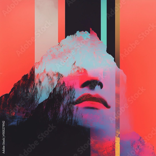 Fototapeta Surreal Mountain Portrait Symbolism and Abstract Layers