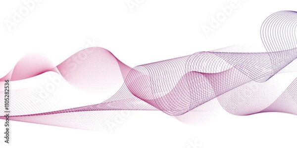 Fototapeta Abstract colorful wavy lines Digital frequency track equalizer background. Curved wave smooth stripe seamless pattern. Wave lines created using blend tool. graphic design template banner business wave