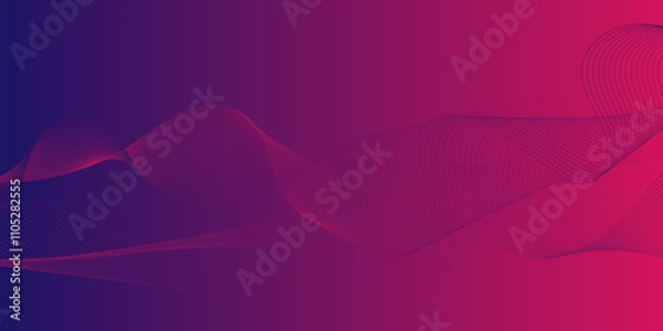 Fototapeta Abstract colorful wavy lines Digital frequency track equalizer background. Curved wave smooth stripe seamless pattern. Wave lines created using blend tool. graphic design template banner business wave