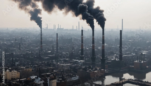 Obraz a seriously polluted city