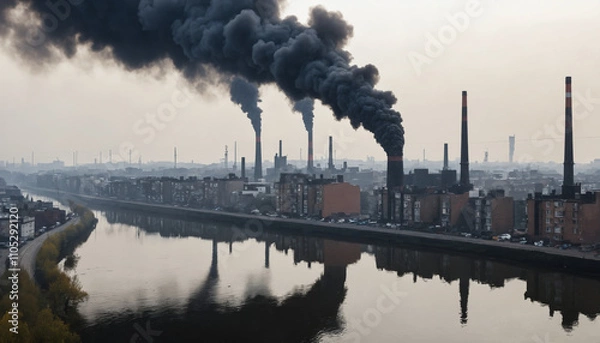 Obraz a seriously polluted city