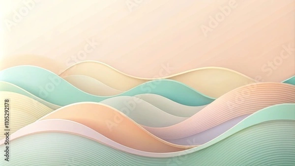 Fototapeta Abstract Pastel Wave Background Design for Modern Presentations