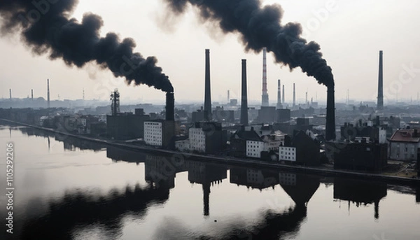 Obraz a seriously polluted city