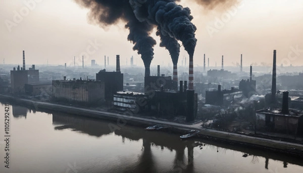 Obraz a seriously polluted city