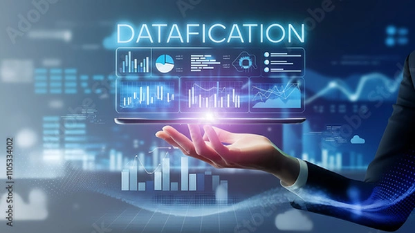 Fototapeta Datafication: The Future of Digital Insights, advanced business analytics, big data innovation, AI-driven insights.